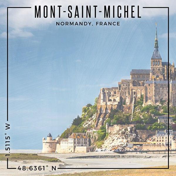 Travel Coordinates Collection Mont-Saint-Michel, Normandy, France 12 x 12 Double-Sided Scrapbook Paper by Scrapbook Customs