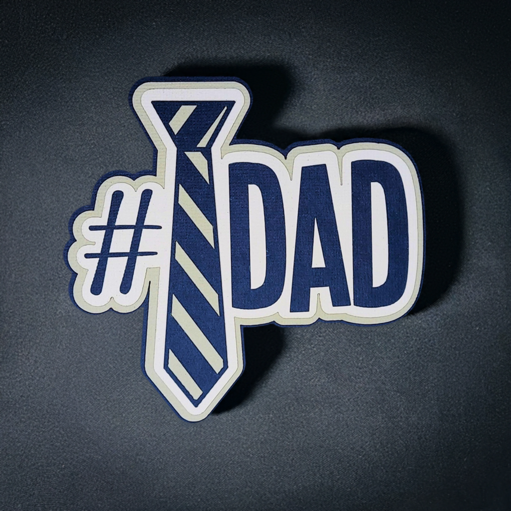 #1 Dad Title 4.5 x 5  Fully-Assembled Laser Cut Scrapbook Embellishment by SSC Laser Designs