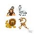 Dress It Up Collection Silly Safari Scrapbook Buttons by Jesse James Buttons - Pkg. of 4