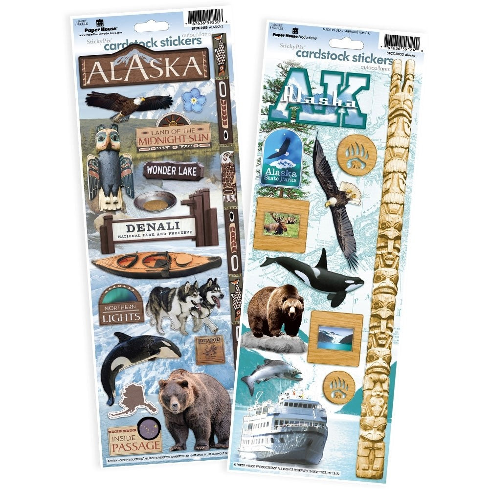 Travel Collection Alaska (2) 5 x 12 Cardstock Sticker Value Pack by Paper House Productions