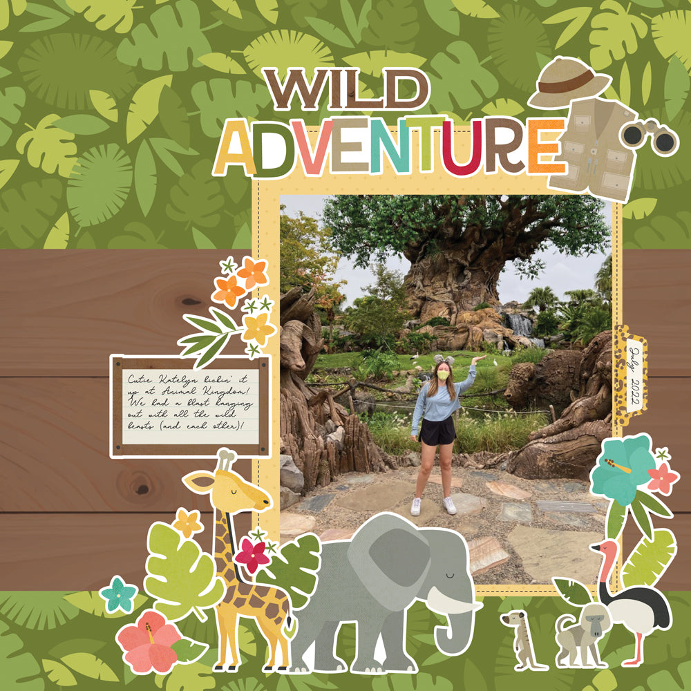 Say Cheese Wild Collection Wild Kingdom 12 x 12 Double-Sided Scrapbook Paper by Simple Stories