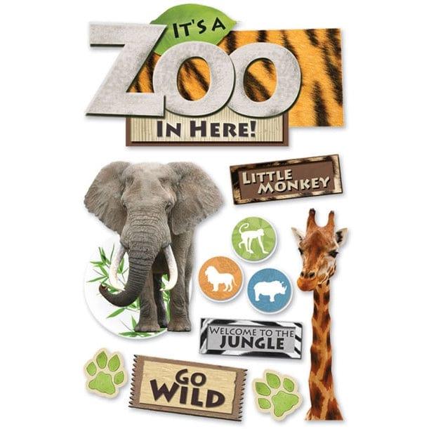 Zoo Collection It's A Zoo In Here 5 x 7 Glitter 3D Scrapbook Embellishment by Paper House Productions - Scrapbook Supply Companies