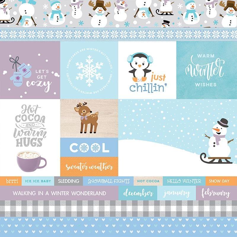 Snow Much Fun Collection Just Chillin' Tags 12 x 12 Double-Sided Scrapbook Paper by Paper House Productions - Scrapbook Supply Companies