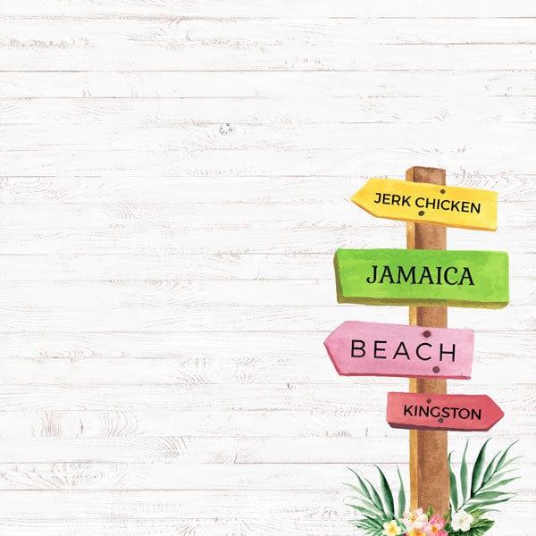 Vacay Collection Jamaica Vacation Sign 12 x 12 Double-Sided Scrapbook Paper by Scrapbook Customs - Scrapbook Supply Companies