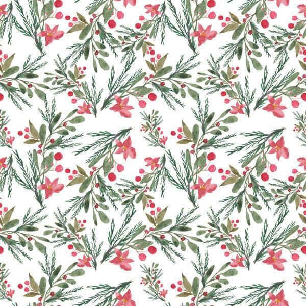 Christmas Watercolor Collection Holly Berry 12 x 12 Double-Sided Scrapbook  Paper by Scrapbook Customs