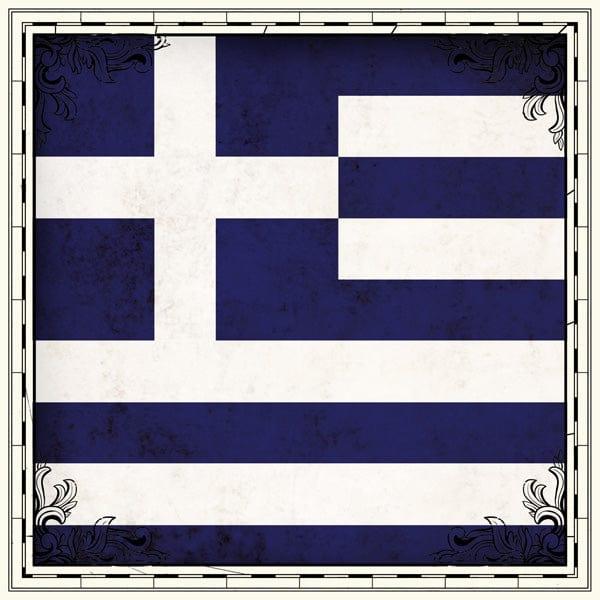 Sightseeing Collection Greece Flag 12 x 12 Scrapbook Paper by Scrapbook Customs