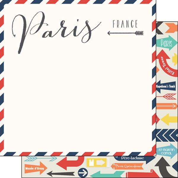 Travel Memories Collection Paris Air Mail 12 x 12 Double-Sided Scrapbook Paper by Scrapbook Customs - Scrapbook Supply Companies