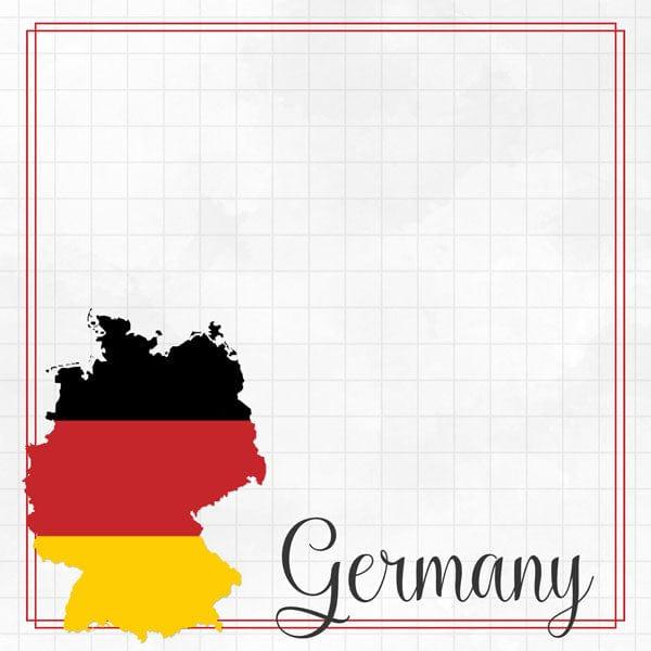 Travel Adventure Collection Germany Border 12 x 12 Double-Sided Scrapbook Paper by Scrapbook Customs - Scrapbook Supply Companies