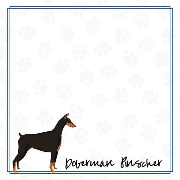 Puppy Love Collection Doberman Pinscher 12 x 12 Double-Sided Scrapbook Paper by Scrapbook Customs - Scrapbook Supply Companies