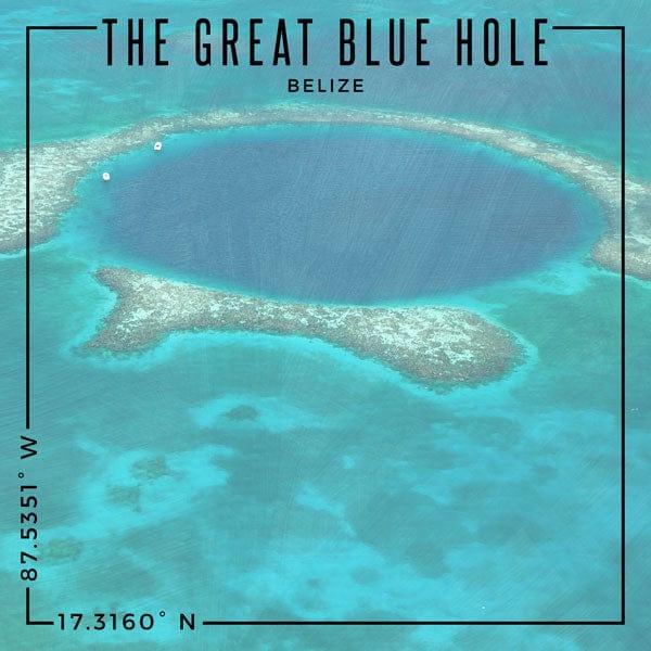 Travel Coordinates Collection The Great Blue Hole, Belize 12 x 12 Double-Sided Scrapbook Paper by Scrapbook Customs - Scrapbook Supply Companies