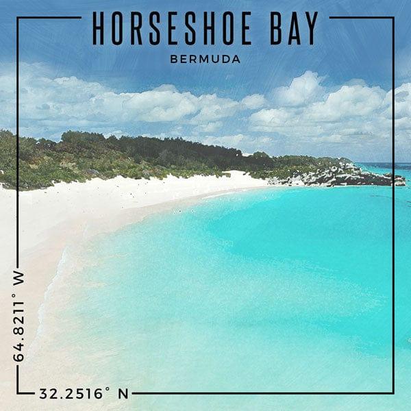 Travel Coordinates Collection Horseshoe Bay, Bermuda 12 x 12 Double-Sided Scrapbook Paper by Scrapbook Customs - Scrapbook Supply Companies