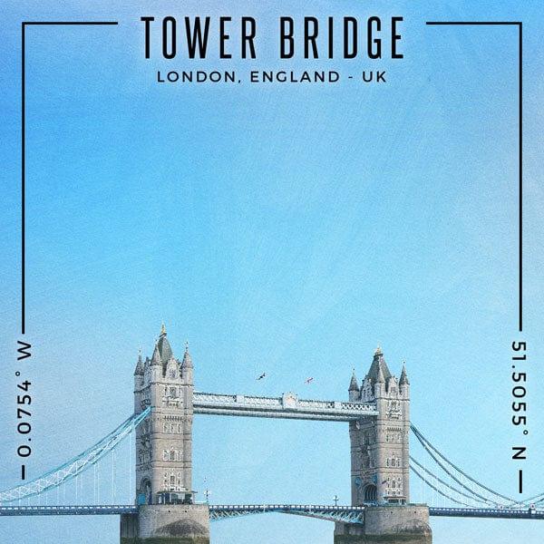 Travel Coordinates Collection Tower Bridge, London, England, UK 12 x 12 Double-Sided Scrapbook Paper by Scrapbook Customs - Scrapbook Supply Companies