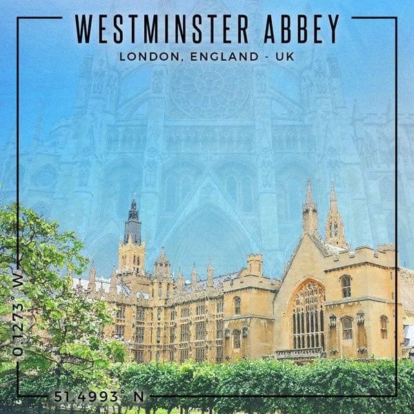 Travel Coordinates Collection Westminster Abbey, London, England, UK 12 x 12 Double-Sided Scrapbook Paper by Scrapbook Customs - Scrapbook Supply Companies