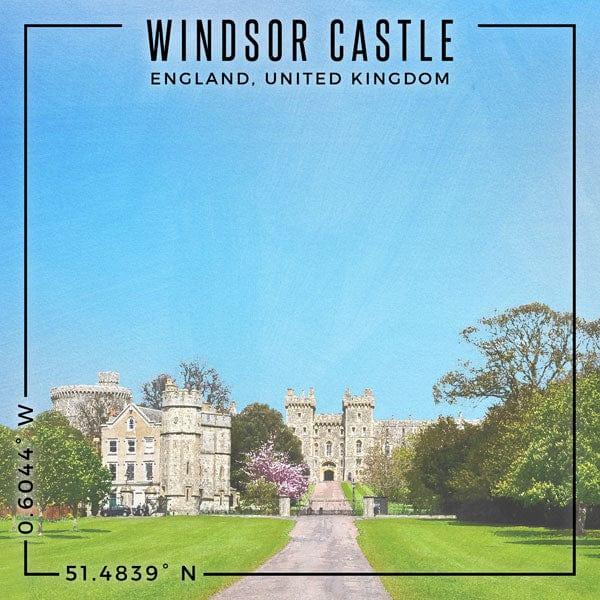 Travel Coordinates Collection Windsor Castle, England, UK 12 x 12 Double-Sided Scrapbook Paper by Scrapbook Customs - Scrapbook Supply Companies