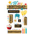 Birthday Collection Happy Birthday 5 x 7 Glitter 3D Scrapbook Embellishment by Paper House Productions - Scrapbook Supply Companies