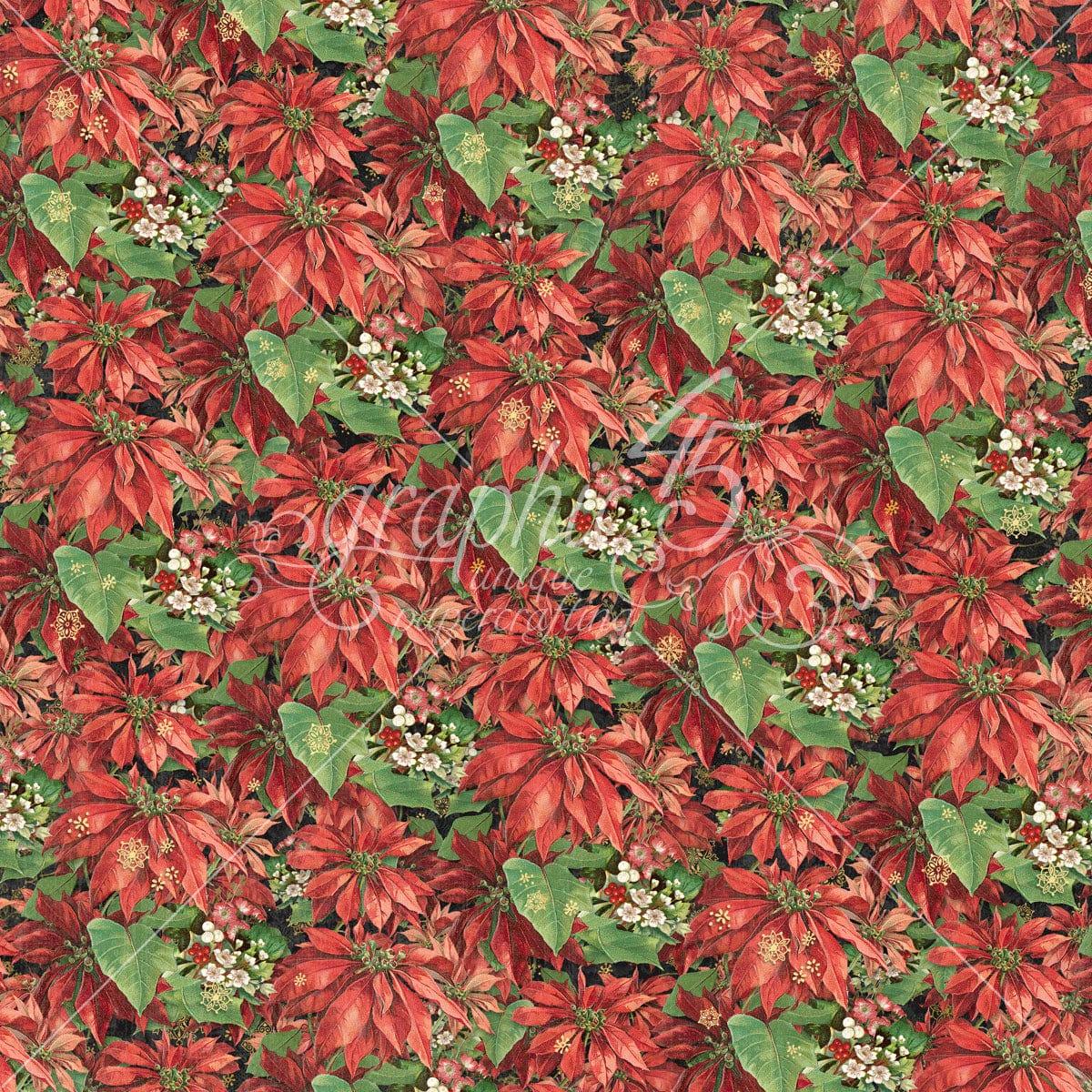 Warm Wishes Collection Yuletide Floral 12 x 12 Double-Sided Scrapbook Paper by Graphic 45 - Scrapbook Supply Companies