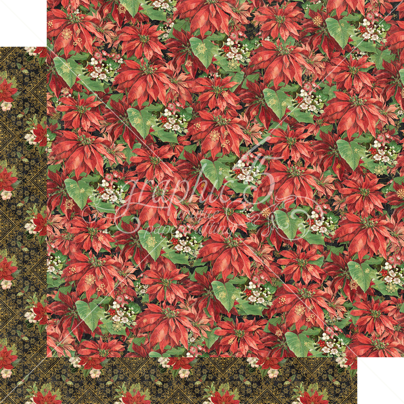 Warm Wishes Collection Yuletide Floral 12 x 12 Double-Sided Scrapbook Paper by Graphic 45