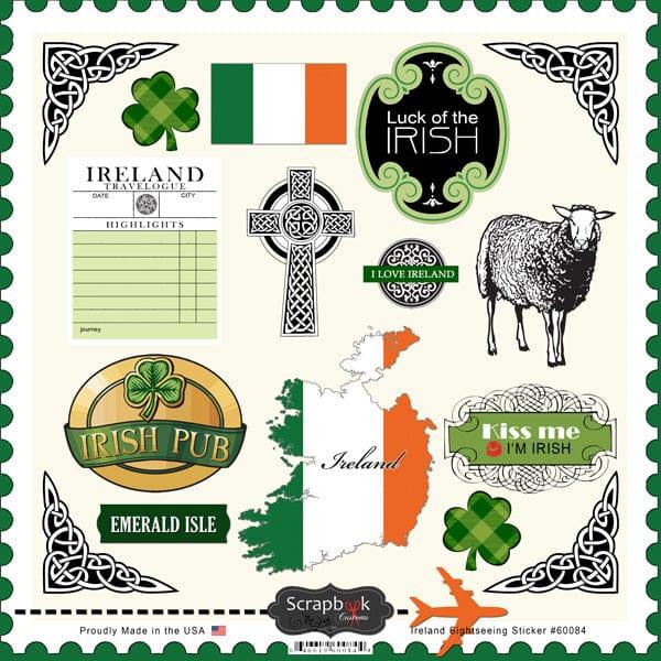 Sightseeing Collection Ireland 12 x 12 Scrapbook Sticker Sheet by Scrapbook Customs - Scrapbook Supply Companies