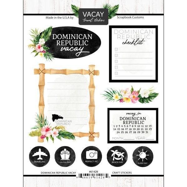 Vacay Travel Collection Dominican Republic Scrapbook Sticker Sheet by Scrapbook Customs - Scrapbook Supply Companies