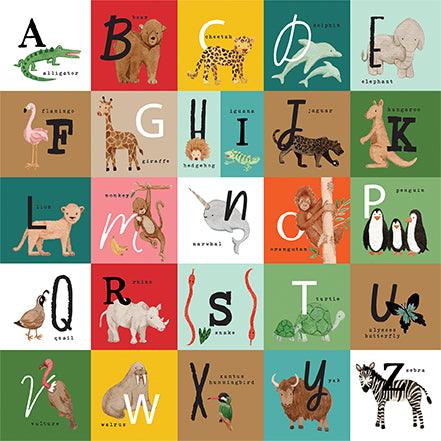 Animal Kingdom Collection Alphabet Squares 12 x 12 Double-Sided Scrapbook Paper by Echo Park Paper - Scrapbook Supply Companies