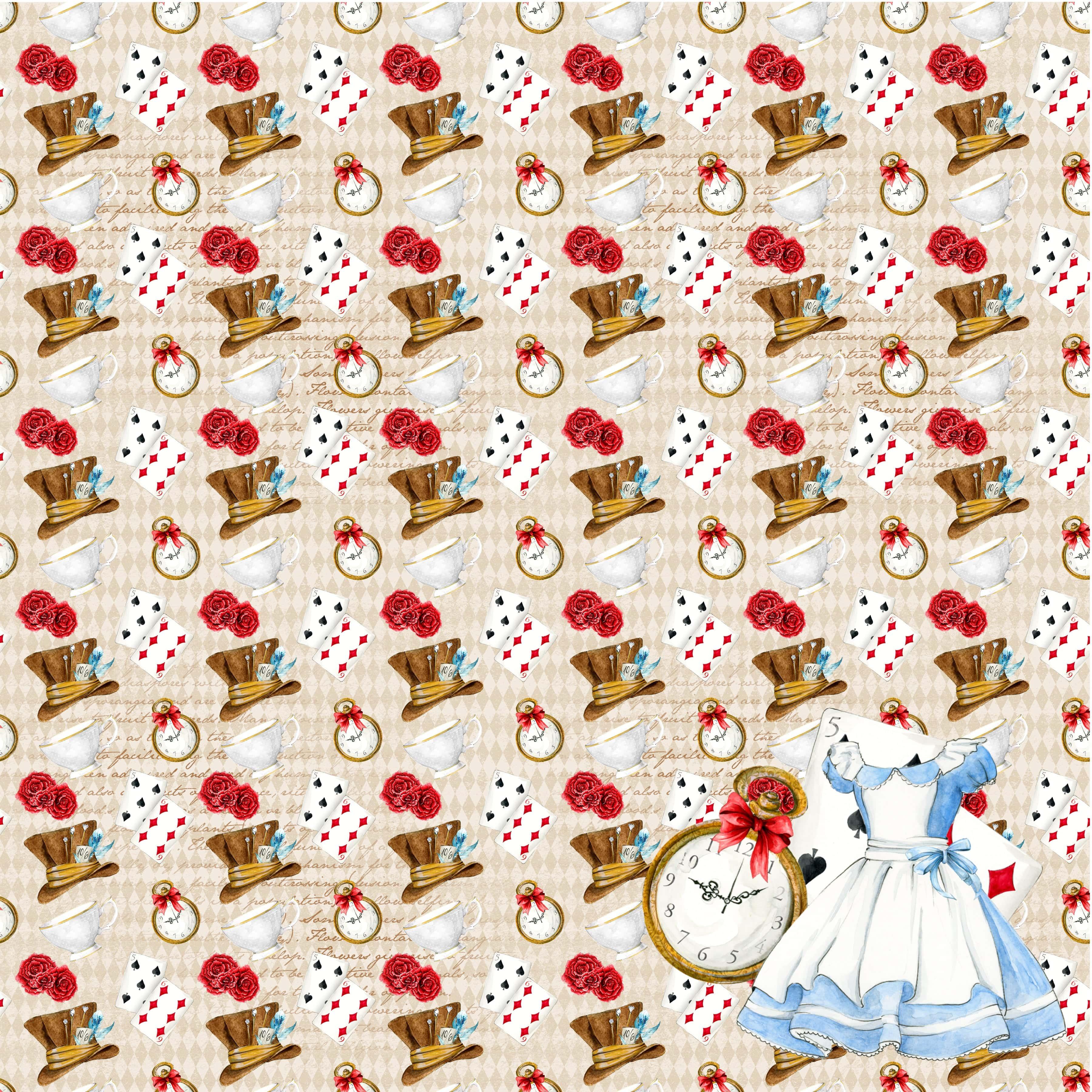 Frou Frou's Alice Collection Mad Hats 12 x 12 Double-Sided Scrapbook Paper by SSC Designs - Scrapbook Supply Companies