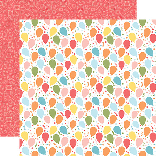 Birthday Girl Collection Bouncing Balloons 12 x 12 Double-Sided Scrapbook Paper by Echo Park Paper