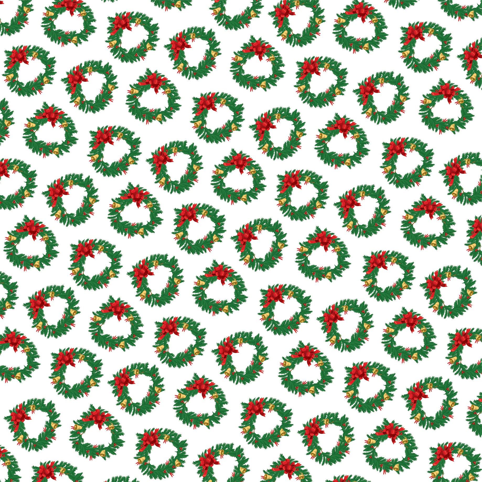 Christmas Cheer Collection Wreath Wonderland 12 x 12 Double-Sided Scrapbook Paper by Carta Bella - Scrapbook Supply Companies