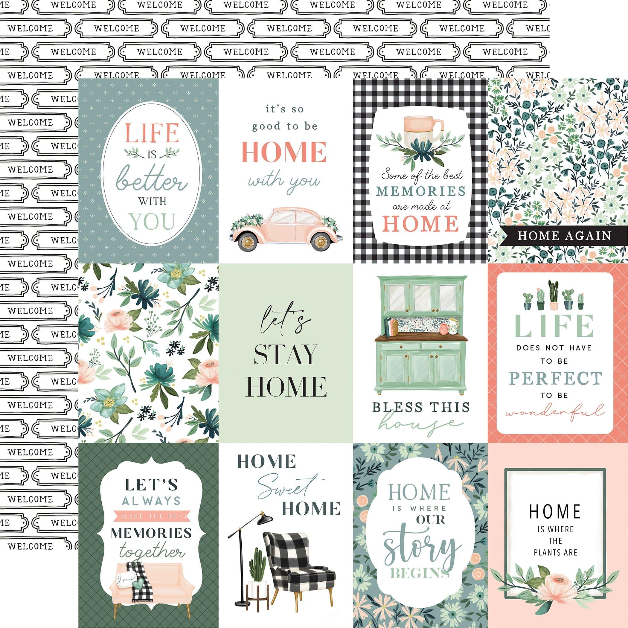 Gather At Home Collection 3x4 Journaling Cards 12 x 12 Double-Sided Scrapbook Paper by Carta Bella