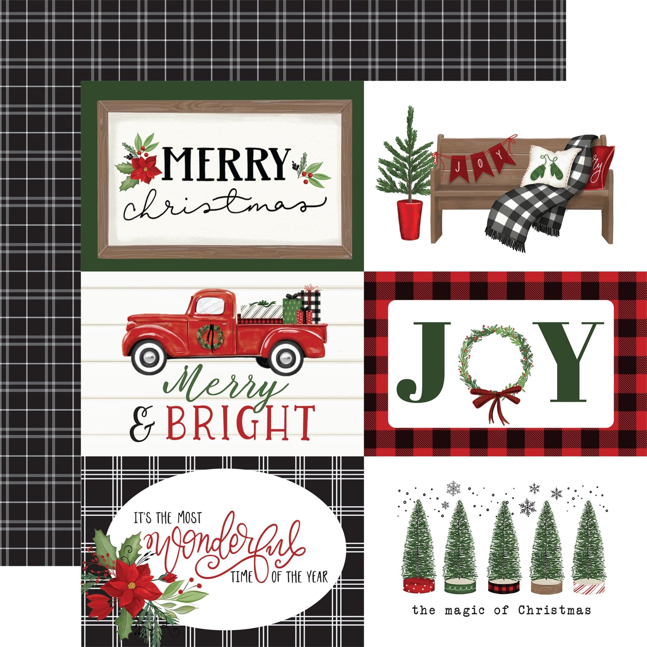 Home For Christmas Collection 6x4 Journaling Cards 12 x 12 Double-Sided Scrapbook Paper by Carta Bella