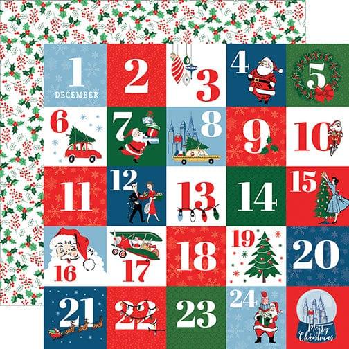 Merry Christmas Collection Countdown To Christmas 12 x 12 Double-Sided Scrapbook Paper by Carta Bella