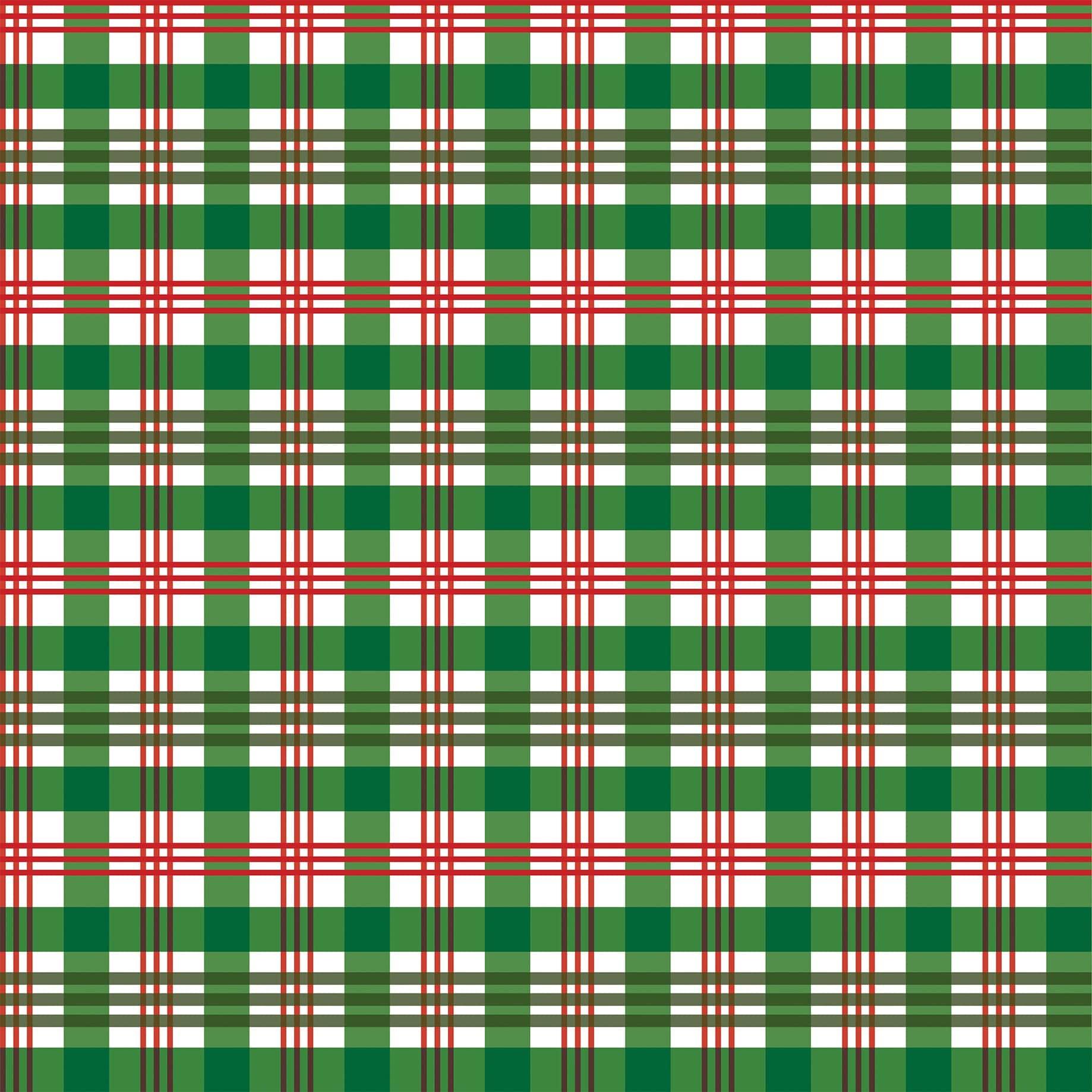 White Christmas Collection Christmas Plaid 12 x 12 Double-Sided Scrapbook Paper by Carta Bella - Scrapbook Supply Companies