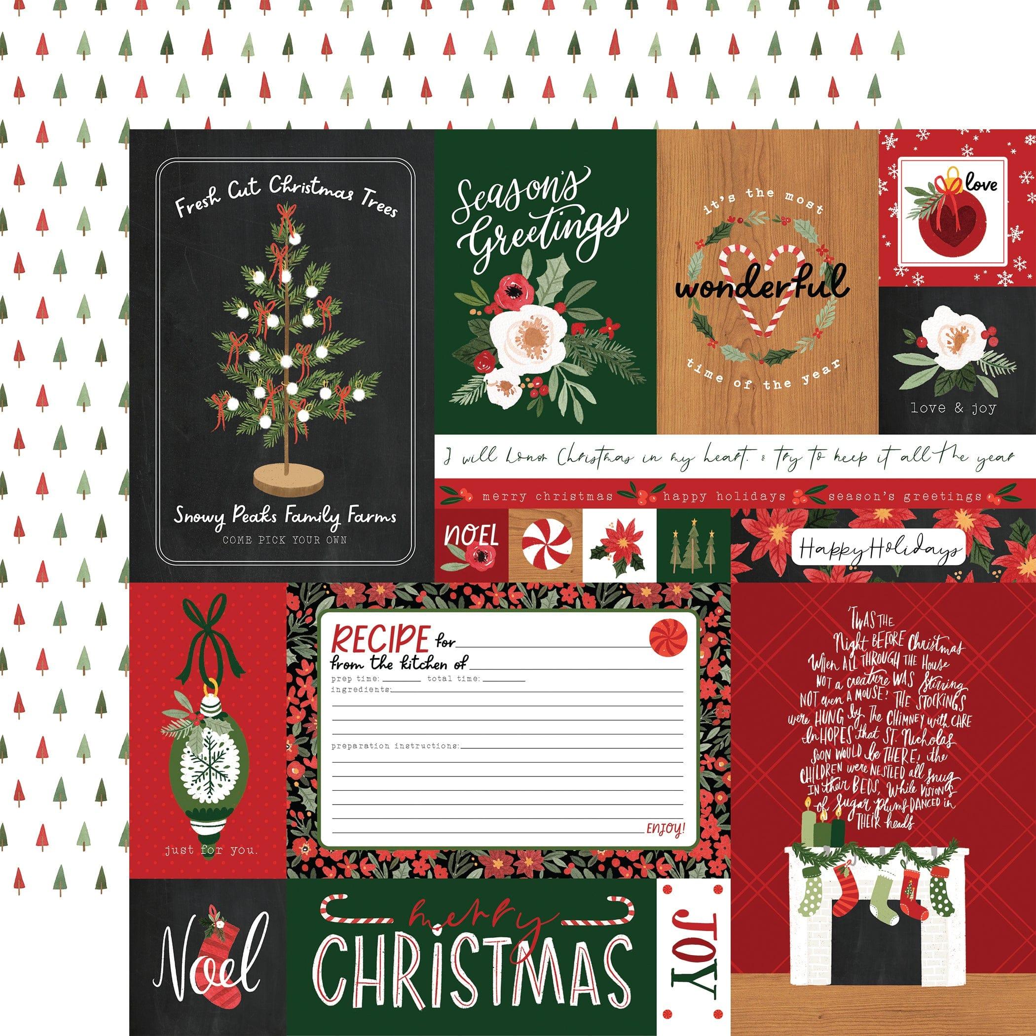 Happy Christmas Collection Multi Journaling Cards 12 x 12 Double-Sided Scrapbook Paper by Carta Bella