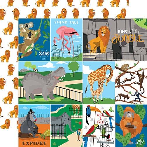 Zoo Adventure Collection Multi Journaling Cards 12 x 12 Double-Sided Scrapbook Paper by Carta Bella