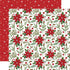 Christmas Magic Collection Pretty Poinsettias 12 x 12 Double-Sided Scrapbook Paper by Echo Park Paper