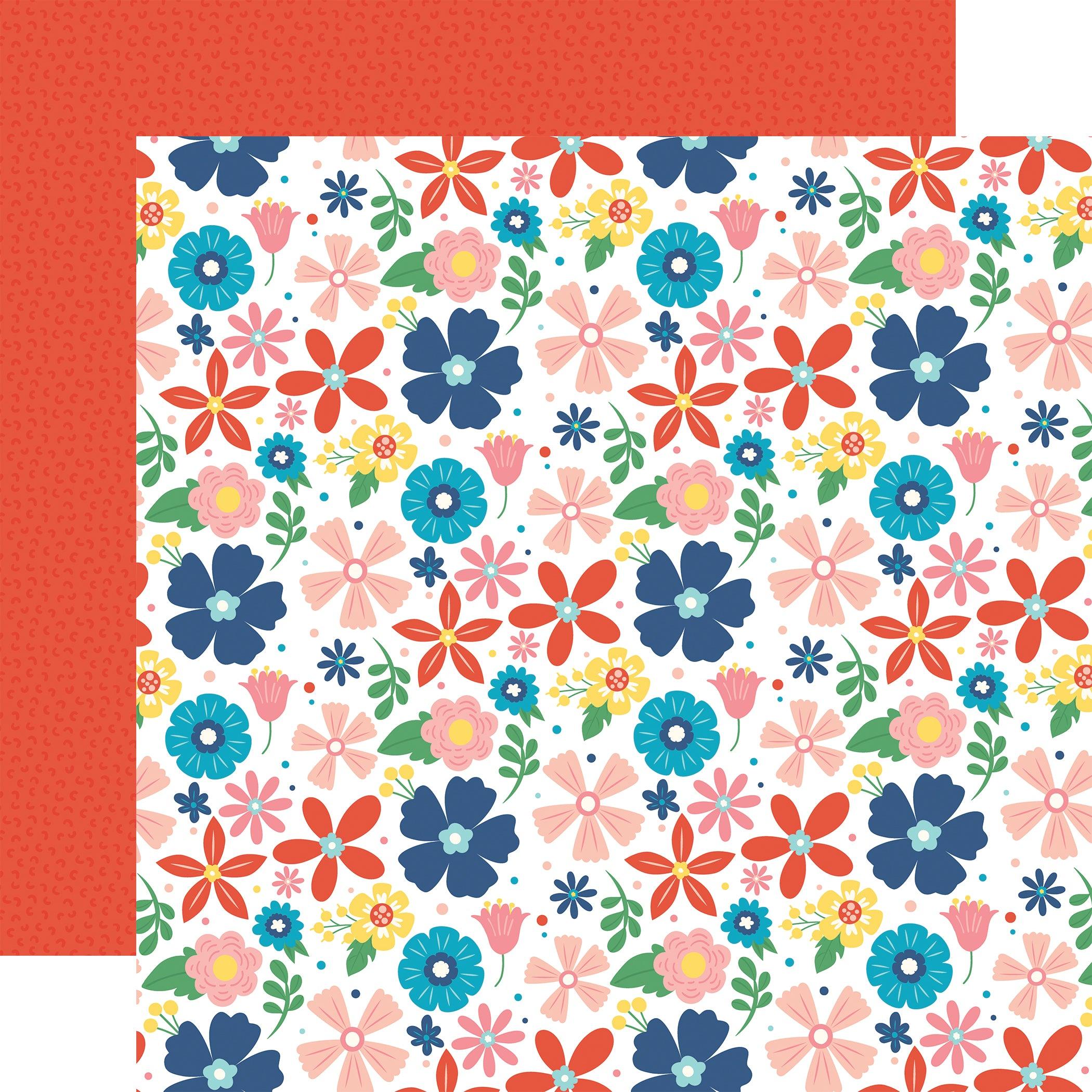 Endless Summer Collection Sunny Stems 12 x 12 Double-Sided Scrapbook Paper by Echo Park Paper