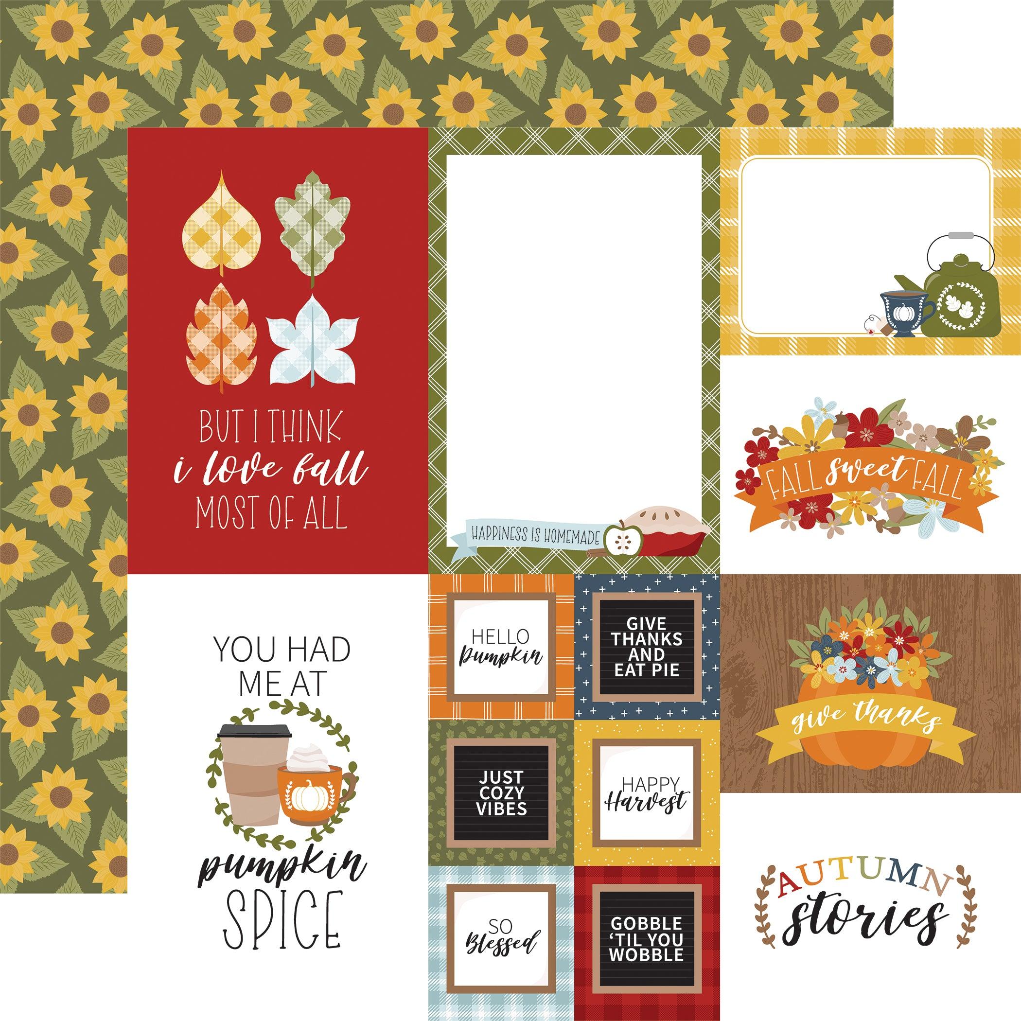 Fall Fever Collection Multi Journaling Cards 12 x 12 Double-Sided Scrapbook Paper by Echo Park Paper