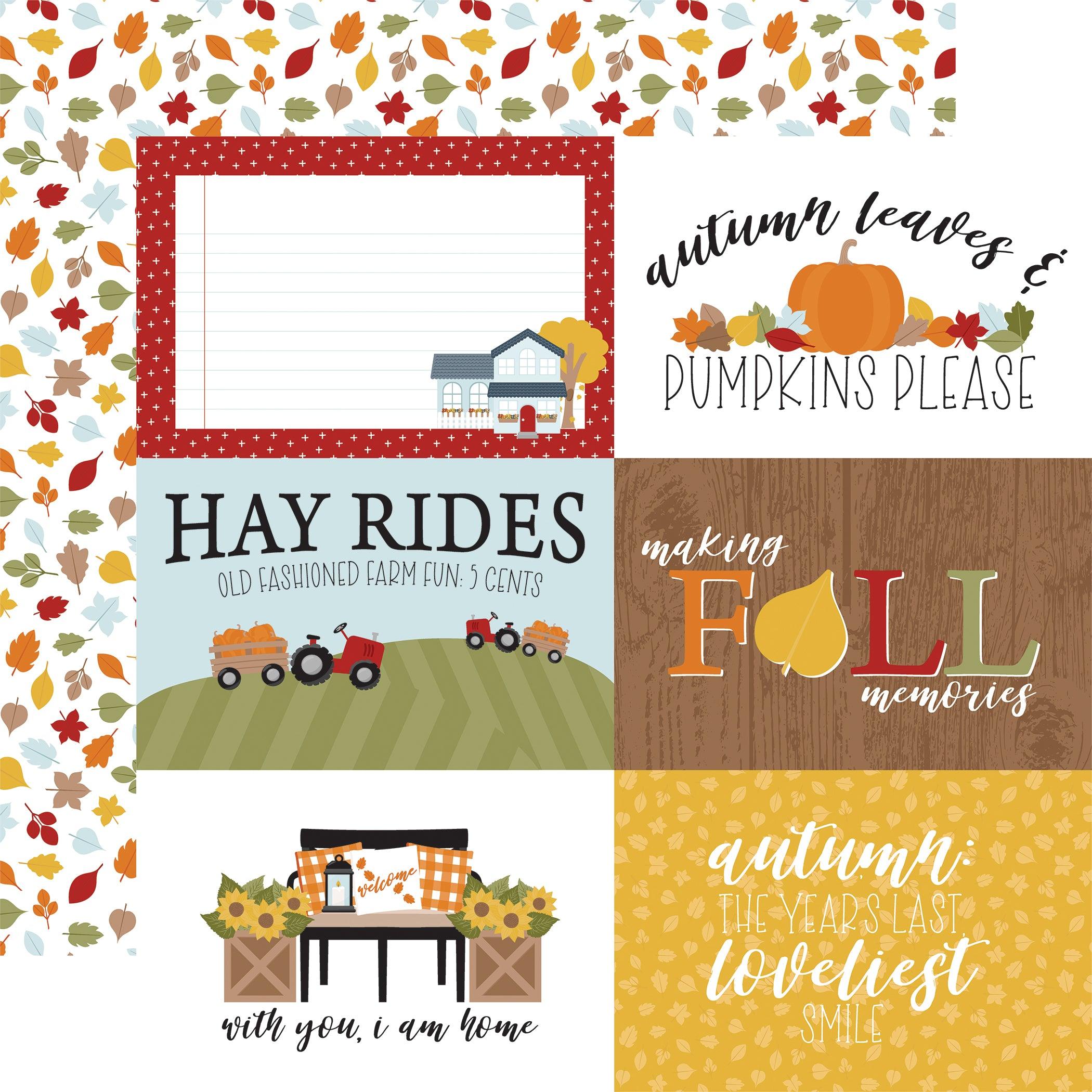 Fall Fever Collection 6x4 Journaling Cards 12 x 12 Double-Sided Scrapbook Paper by Echo Park Paper