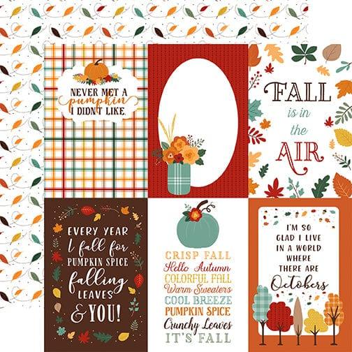 Happy Fall Collection 4x6 Journaling Cards 12 x 12 Double-Sided Scrapbook Paper by Echo Park Paper