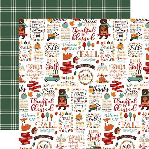 Happy Fall Collection Hello Autumn 12 x 12 Double-Sided Scrapbook Paper by Echo Park Paper