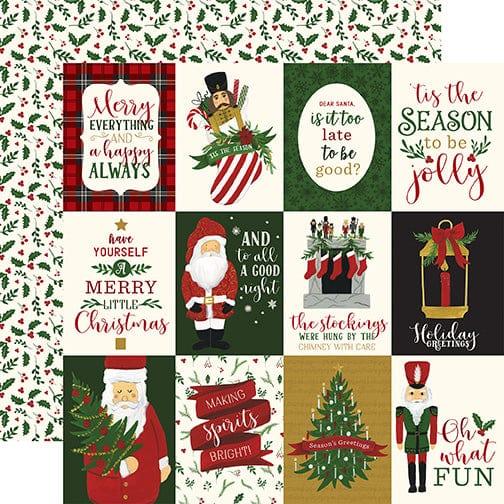 Here Comes Santa Claus Collection 3x4 Journaling Cards 12 x 12 Double-Sided Scrapbook Paper by Echo Park Paper