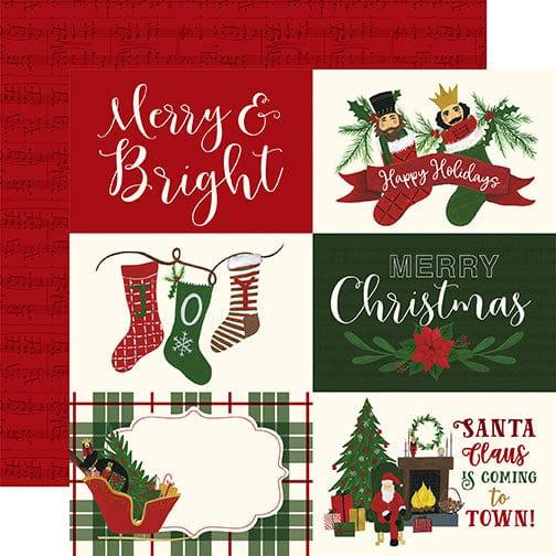 Here Comes Santa Claus Collection 6x4 Journaling Cards 12 x 12 Double-Sided Scrapbook Paper by Echo Park Paper