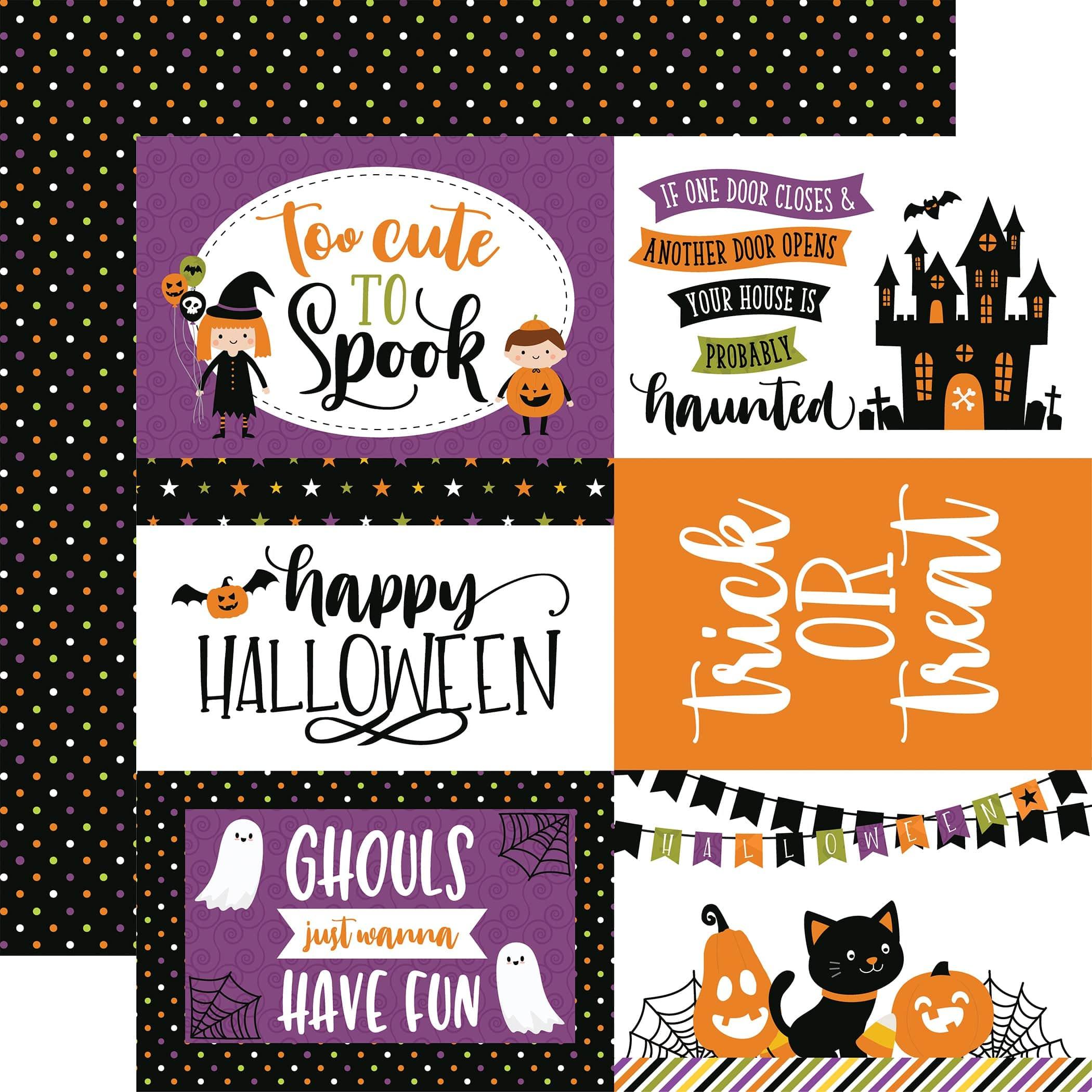 Halloween Magic Collection 6x4 Journaling Cards 12 x 12 Double-Sided Scrapbook Paper by Echo Park Paper