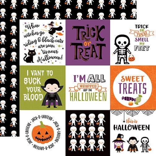 I Love Halloween Collection 4x4 Journaling Cards 12 x 12 Double-Sided Scrapbook Paper by Echo Park Paper