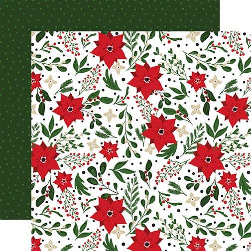 Jingle All The Way Collection Christmas Flowers 12 x 12 Double-Sided Scrapbook Paper by Echo Park Paper