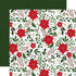 Jingle All The Way Collection Christmas Flowers 12 x 12 Double-Sided Scrapbook Paper by Echo Park Paper