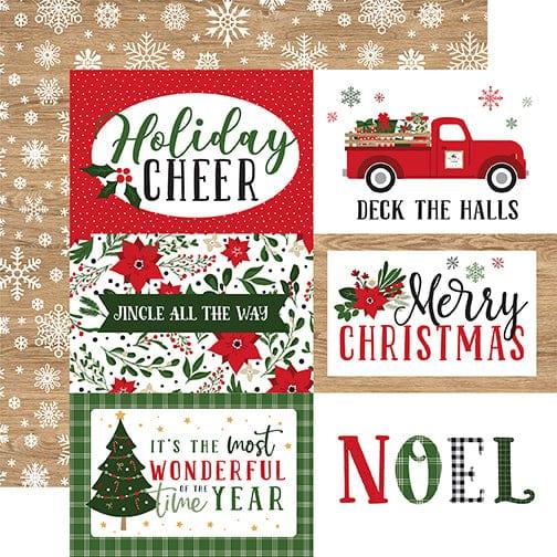 Jingle All The Way Collection 6x4 Journaling Cards 12 x 12 Double-Sided Scrapbook Paper by Echo Park Paper