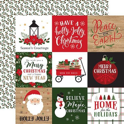 Jingle All The Way Collection 4x4 Journaling Cards 12 x 12 Double-Sided Scrapbook Paper by Echo Park Paper