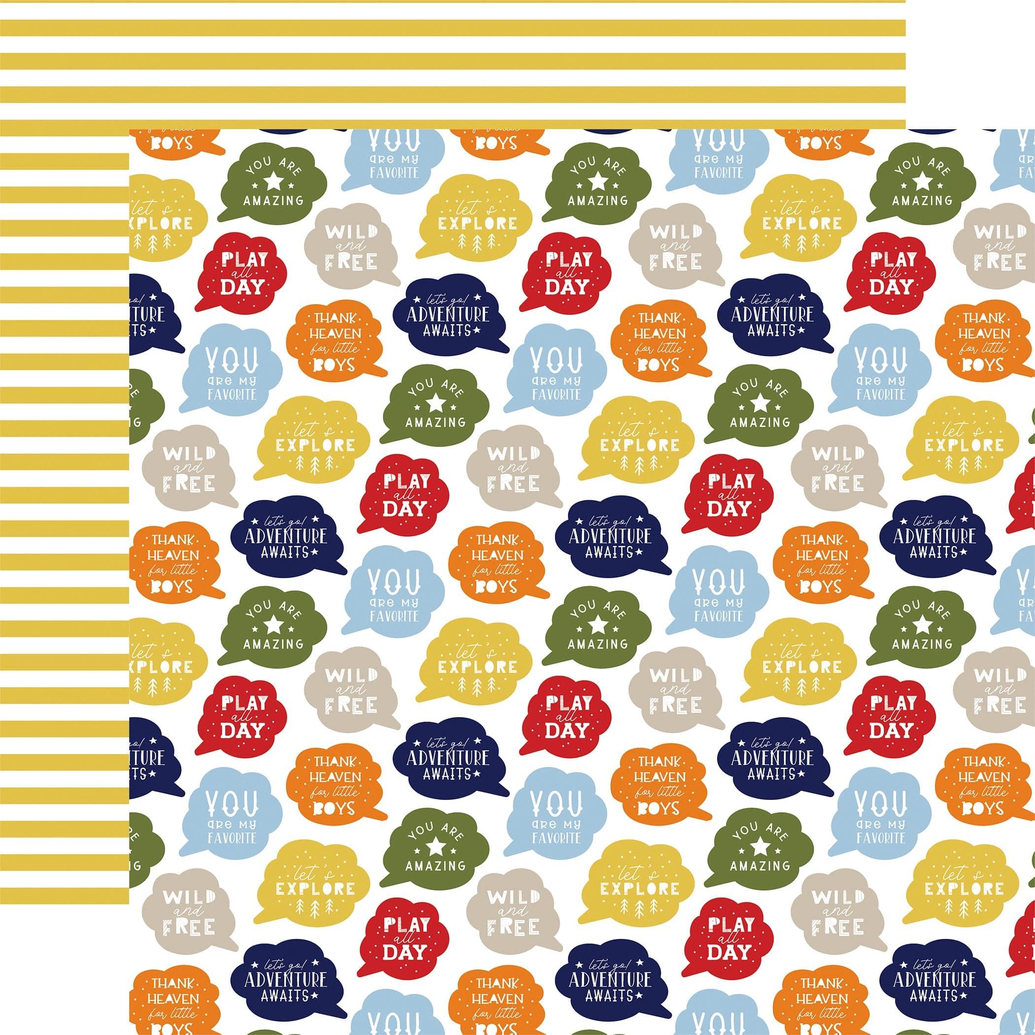 Little Dreamer Boy Collection Play All Day 12 x 12 Double-Sided Scrapbook Paper by Echo Park Paper