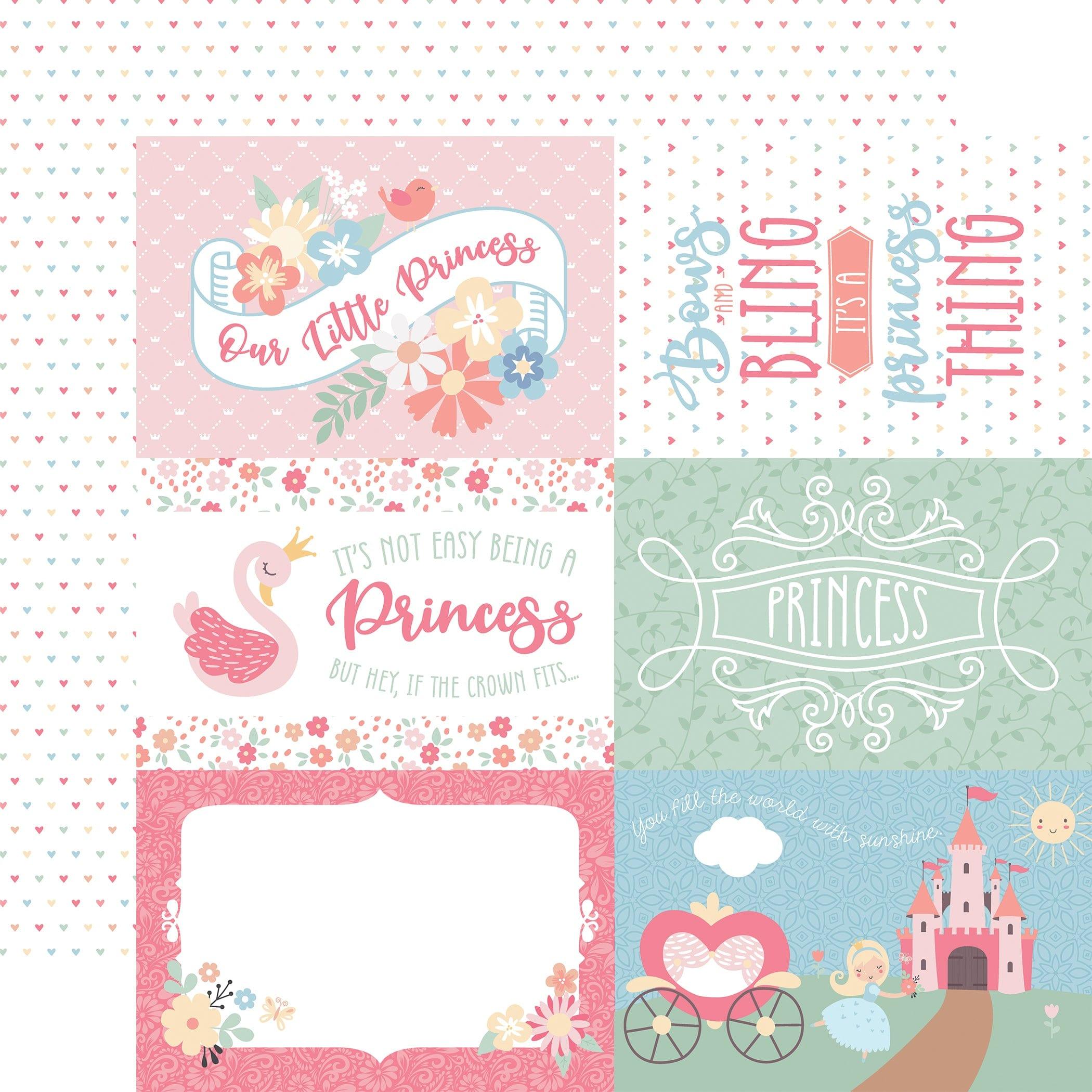 Our Little Princess Collection 6X4 Journaling Cards 12 x 12 Double-Sided Scrapbook Paper by Echo Park Paper