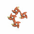 Summer Fun Collection Orange Pinwheels Flatback Scrapbook Buttons by SSC Designs - Pkg. of 4